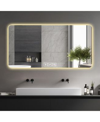 LAOTIES LED Bathroom Vanity Mirror with Lights, Anti-Fog Dimmable Wall Mounted Makeup Mirror