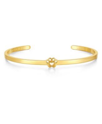 Mantra Pawprint Cuff - I Have Pawprints On My Heart Bracelet