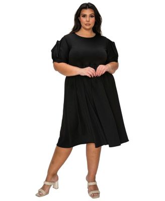 L I V D Women's Plus Size Rosie Florette Sleeve Midi Dress