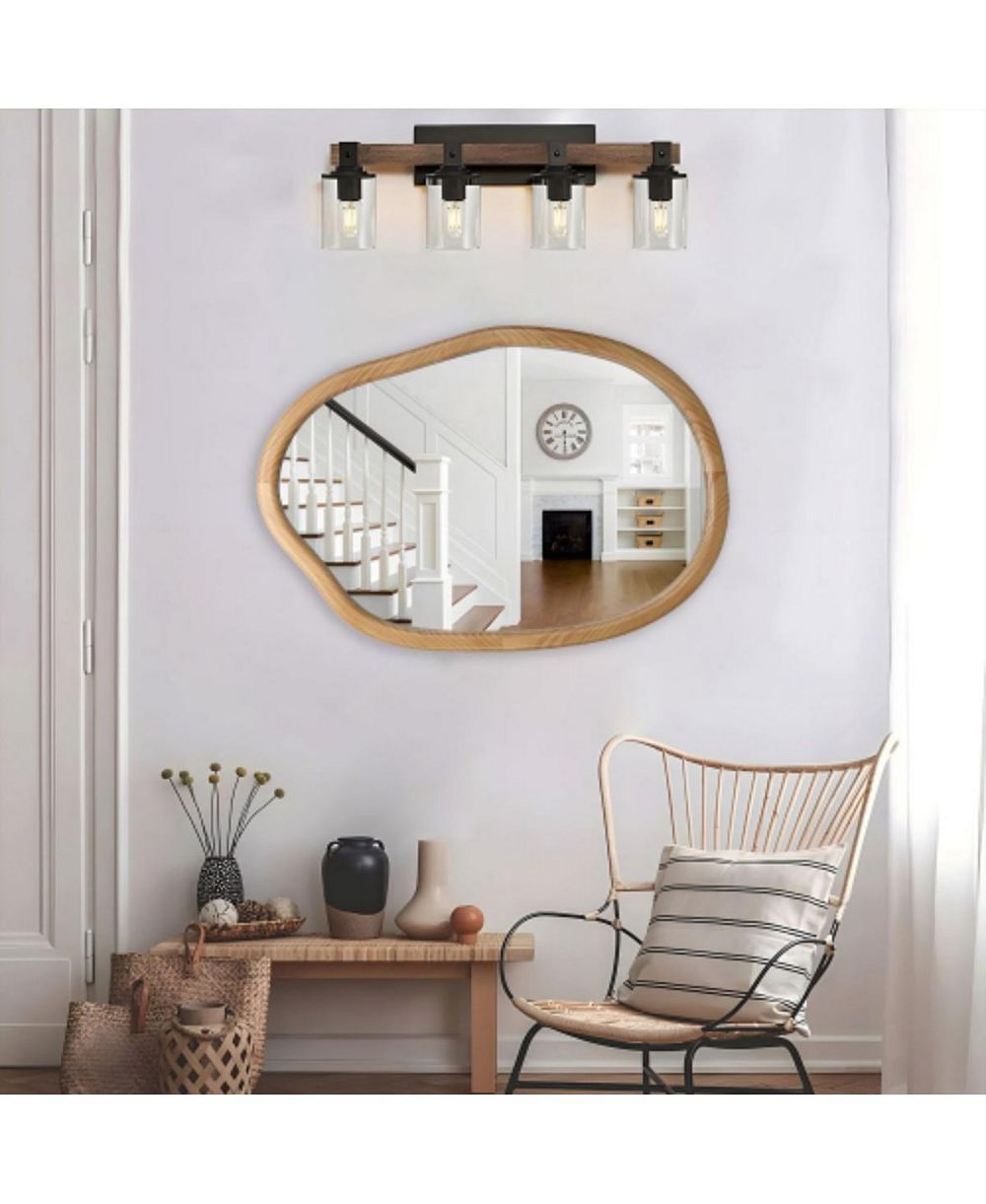 LAOTIES Modern Irregular Pond Shaped Decorative Mirror for Bathroom, Entryway and Living Room