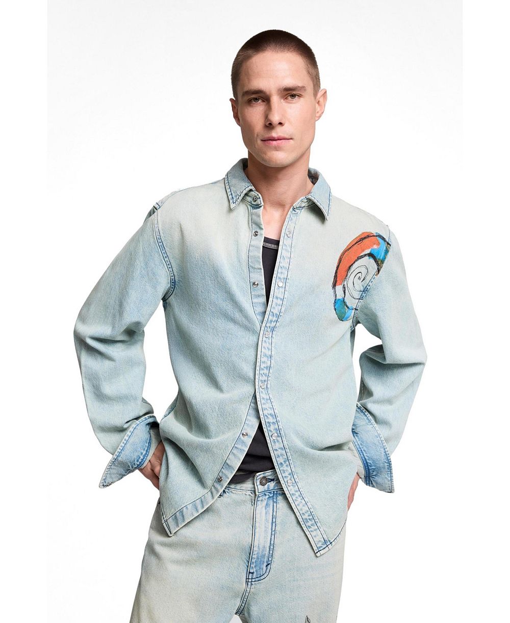 Desigual Men's Embroidered denim shirt
