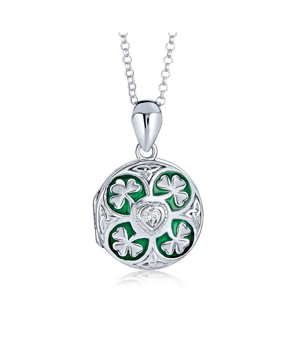 Ожерелье-медальон Bling Jewelry Celtic Lucky Clover .925 Sterling Silver