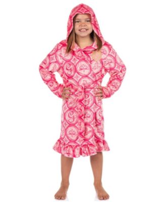 Wicked Girls' Kids Robe Glinda The Good Witch Robe Embroidered G Logo Fleece Bathrobe