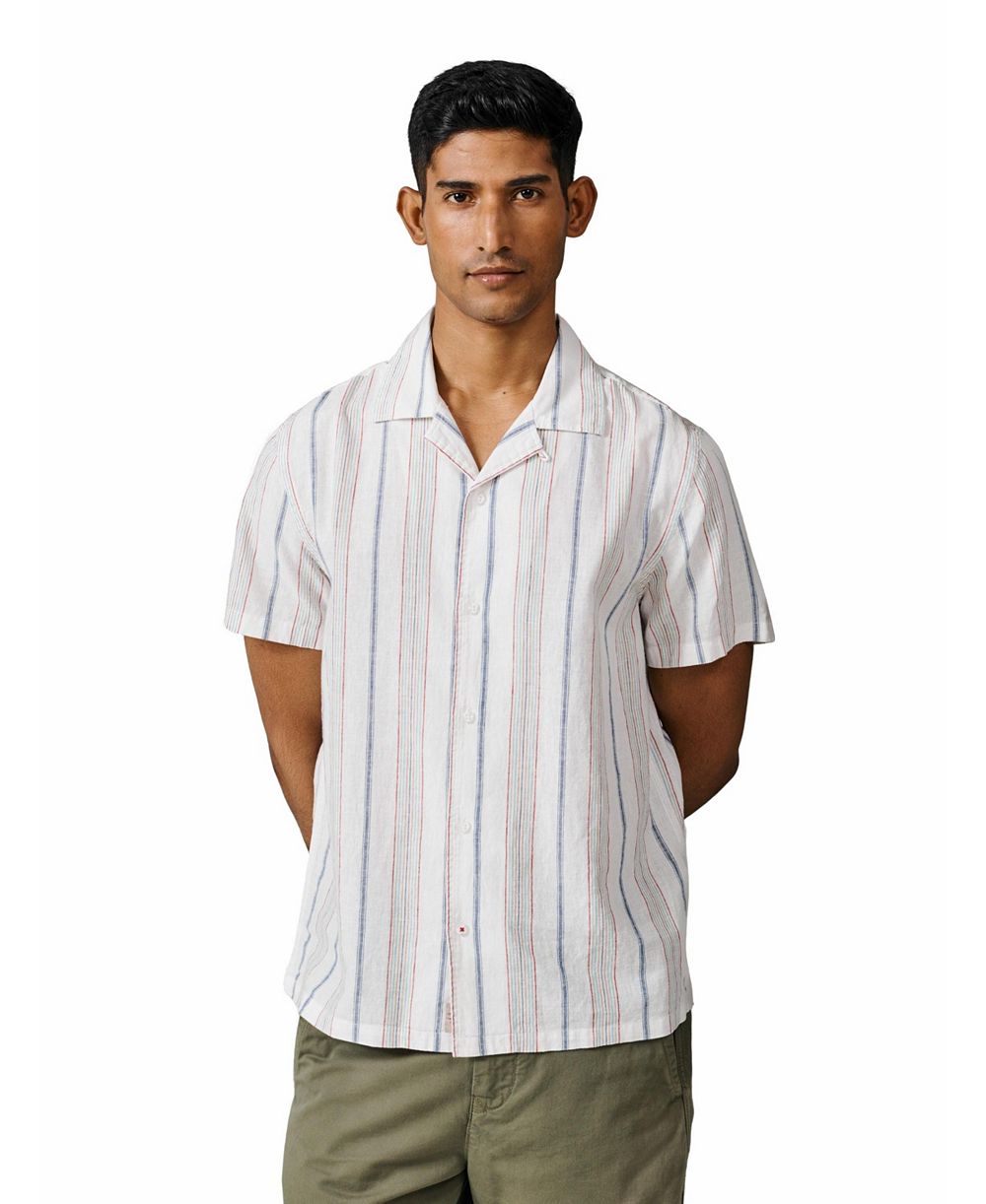 Мужская рубашка Aubin Abbey Cuban Collar с коротким рукавом