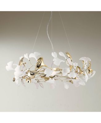 Possini Euro Design  Descanso Gold and Ceramic 6-Light Chandelier