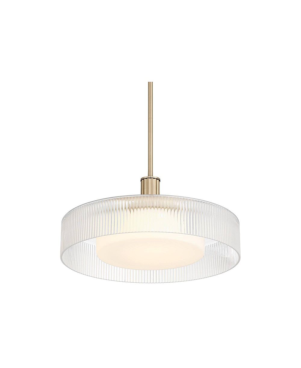 Подвесной светильник Possini Euro Design Gloria Wide Satin Brass and Glass LED Pendant Light