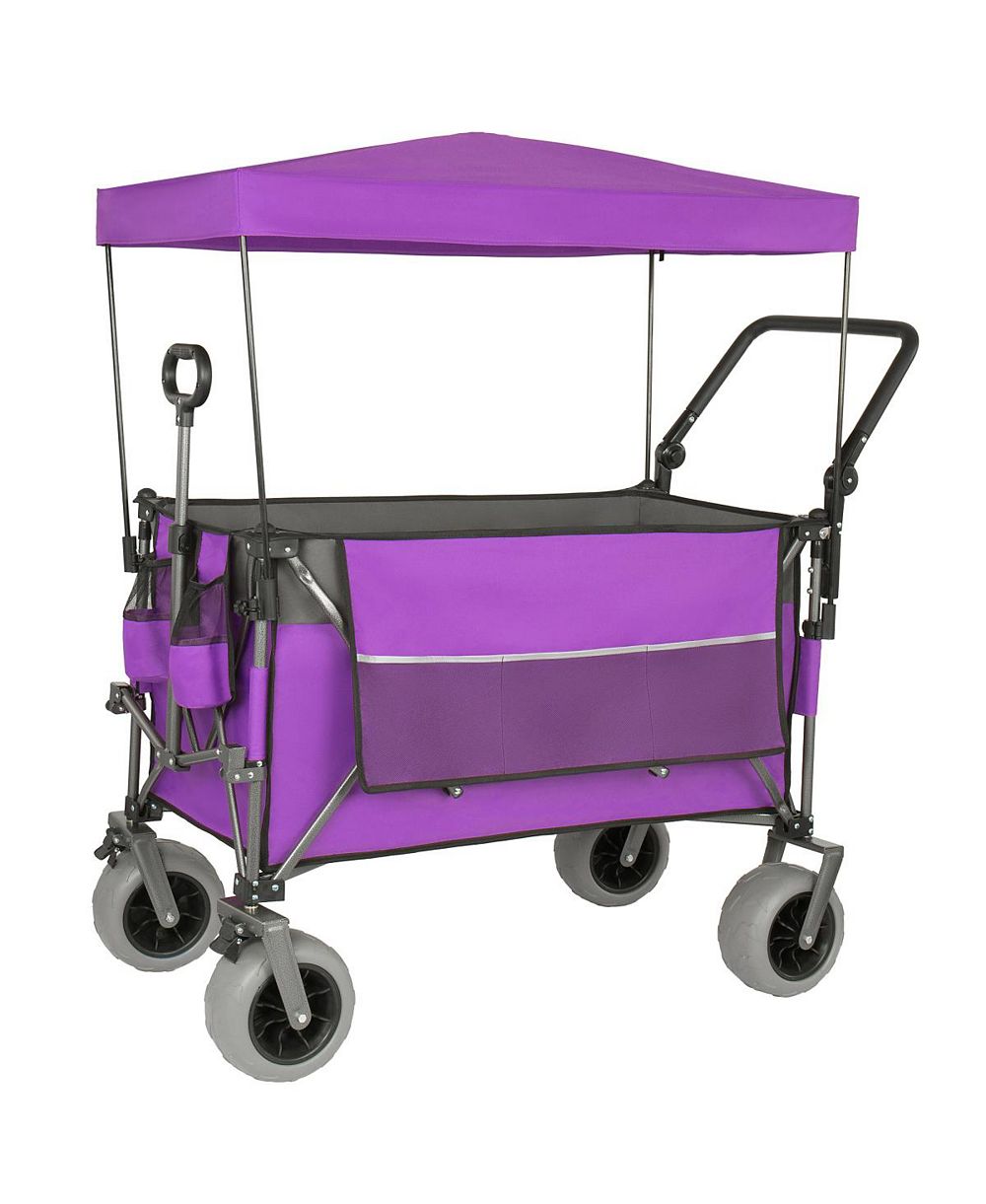 Streamdale Furniture  Multi-Functional Folding Wagon Cart with Canopy and All-Terrain Tires