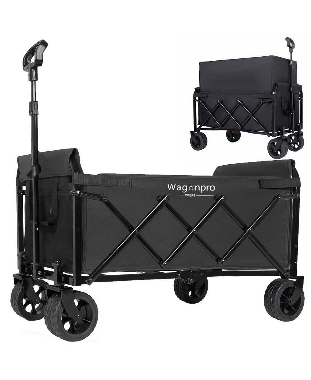 Streamdale Furniture Expandable Dual-Layer Utility Wagon with Wide Wheels 220lbs Capacity