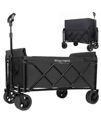 Streamdale Furniture Expandable Dual-Layer Utility Wagon with Wide Wheels 220lbs Capacity