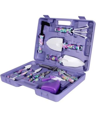 XDOVET Garden Tools Set Trowel Rake Weeder Pruner Shears Sprayer Case