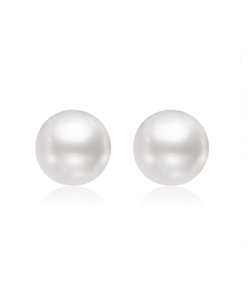 Miss Circle Women Freshwater Pearl White Gold Vermeil Studs