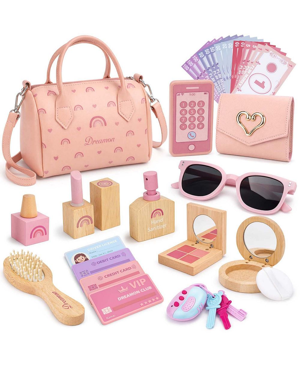 Набор GNUADZ 30PCS Play Purse Wooden Makeup Kit