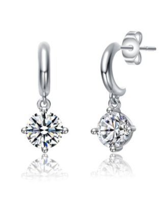 Rachel Glauber Dainty  Gold Plated Cubic Zirconia Dangle Earrings