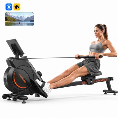 Гребной тренажер FED FITNESS YOSUDA с Bluetooth, LCD монитором и регулировкой сопротивления 16 уровней