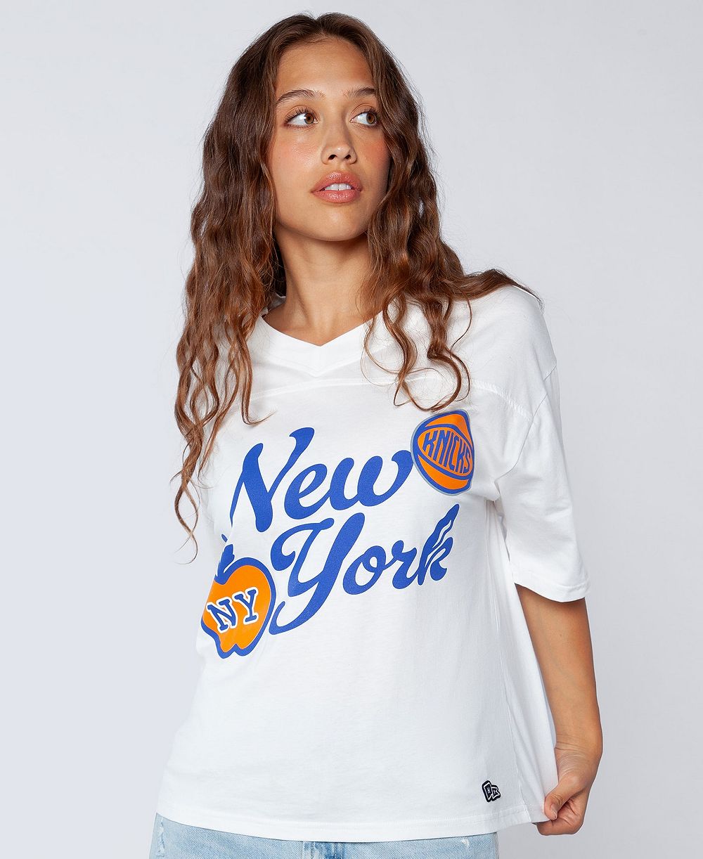 Женская футболка Hype And Vice New York Knicks Oversized, белая