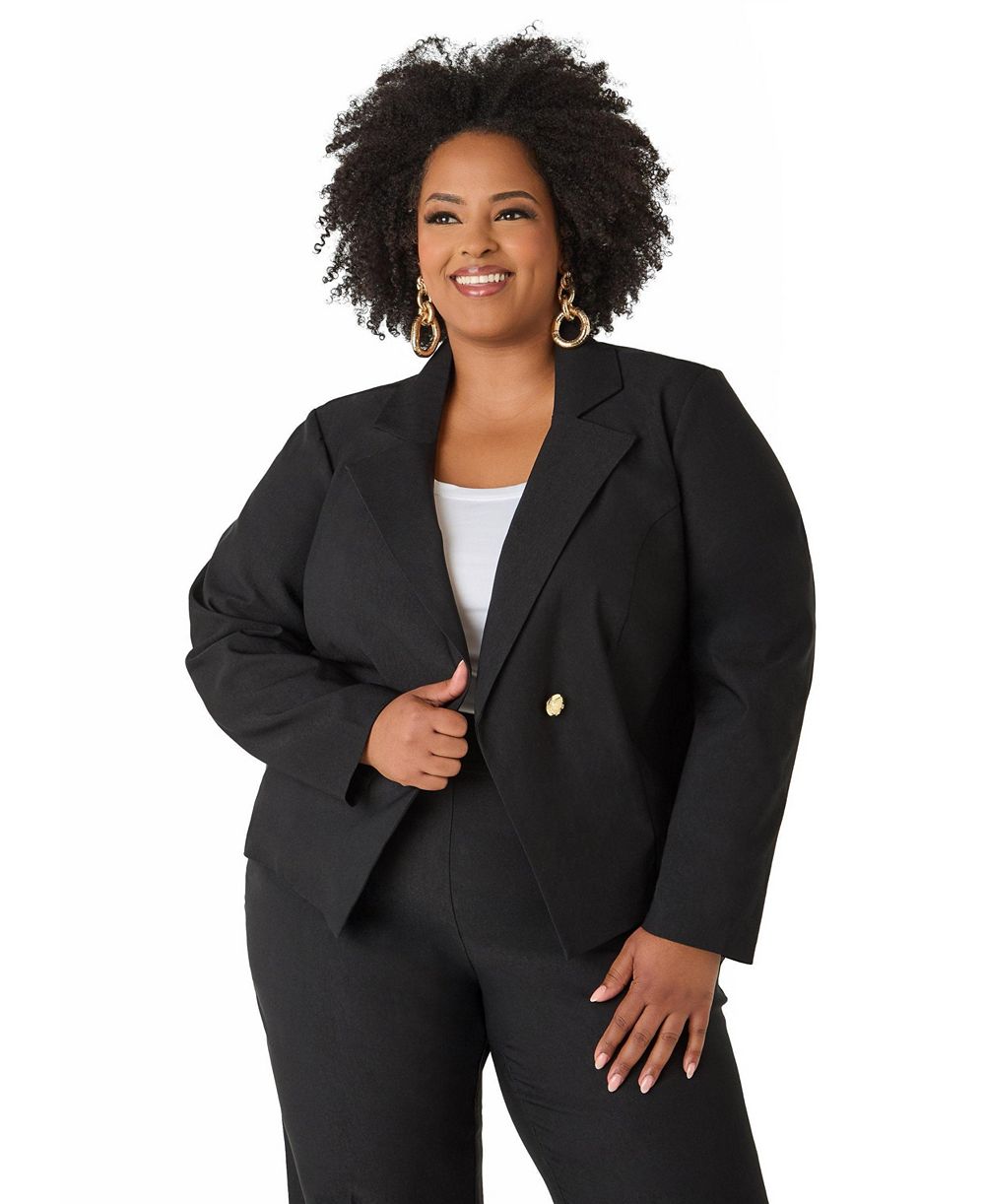 Ashley Stewart Женский блейзер Millennium Plus Size с отделкой
