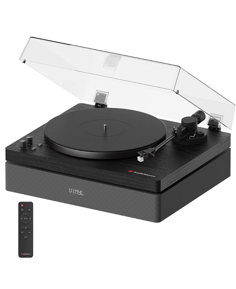 Проигрыватель виниловых пластинок AudioSource All-in-One, Bluetooth 5.4, 120W 2.1 Speakers & Subwoofer, Hi-Fi 2-Speed Belt Drive, Isolation System
