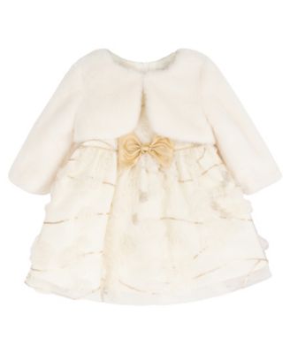 Rare Editions Baby Girls' Floral-Print Fit & Flare Dress and Jacket, 2-Piece Set