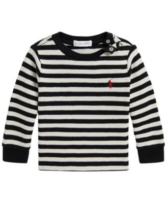 Polo Ralph Lauren Baby Boys' Striped Waffle-Knit Cotton Long-Sleeve T-Shirt