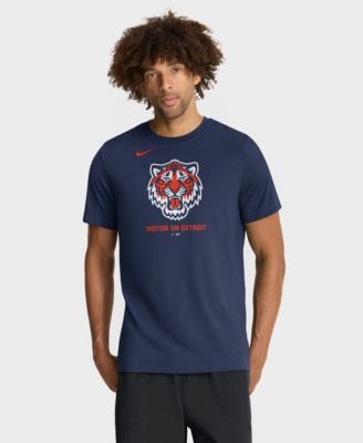 Мужская футболка Nike Navy Detroit Tigers Tri-Blend Logo