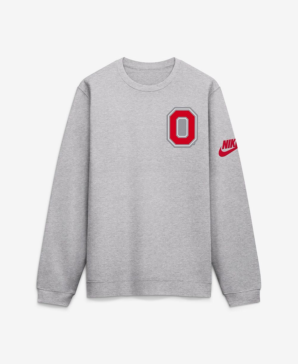 Nike Мужской свитшот Ohio State Buckeyes Legacy Heather Gray