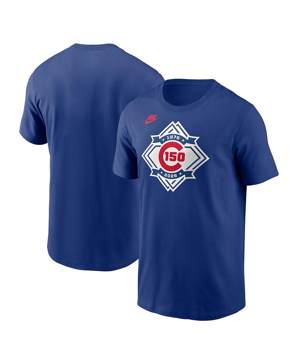 Nike Мужская трикотажная футболка Heather Royal Chicago Cubs 150th Anniversary