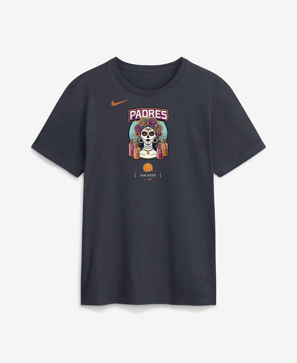 Мужская футболка Nike Obsidian San Diego Padres 2026 City Connect с большим логотипом