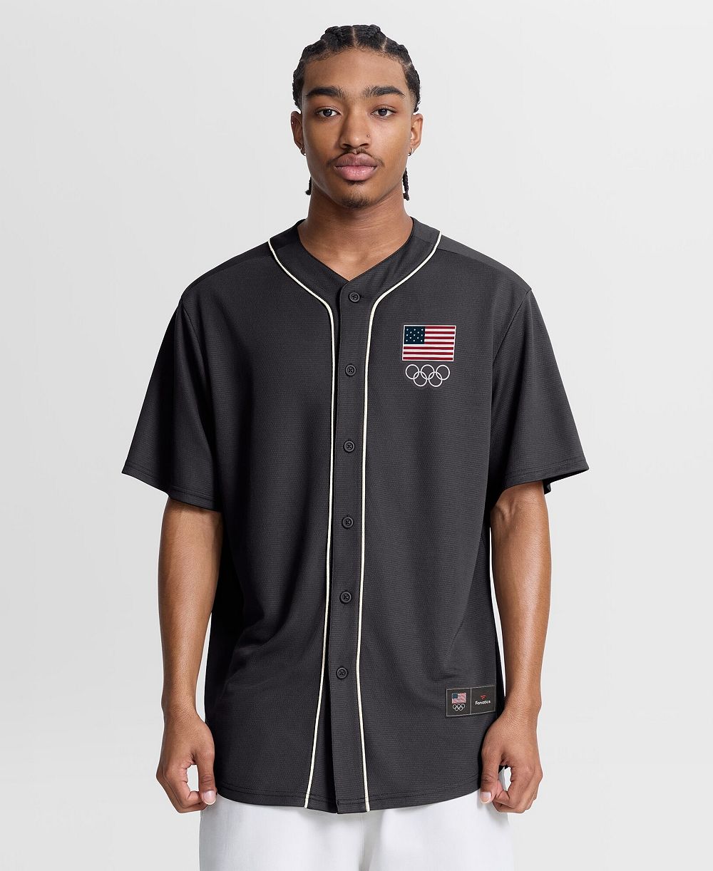 Мужская рубашка на пуговицах Fanatics Gray Team USA Core Foundation Ball Button-Up Shirt