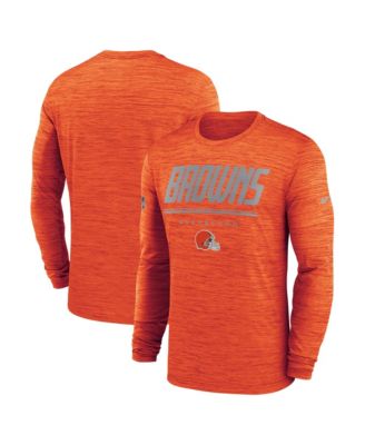 Nike Мужская оранжевая футболка Cleveland Browns Dri-FIT с длинным рукавом
