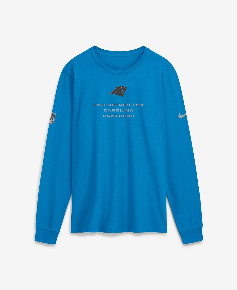Nike Men's Blue Carolina Panthers Sideline Bold Arch Star Dri-FIT Long Sleeve T-Shirt