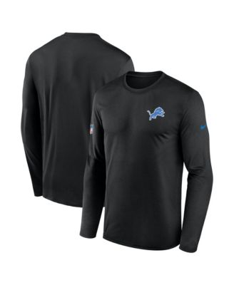 Мужская футболка Nike Detroit Lions Sideline Small Logo Legend Dri-FIT с длинным рукавом, черная