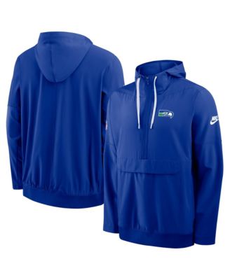 Nike Men's Royal Seattle Seahawks Alt Anorak Half-Zip Hooded Jacket