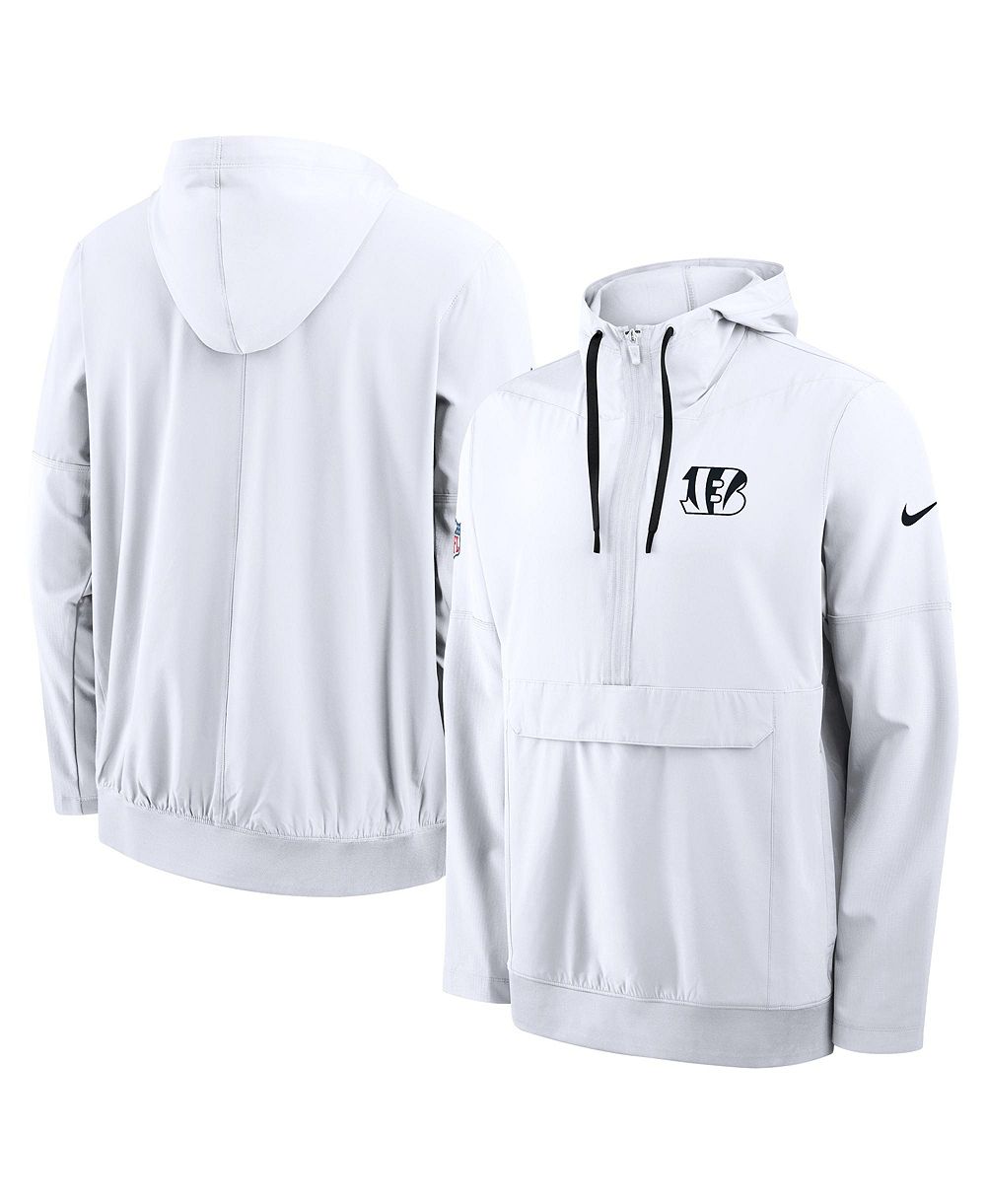 Nike Men's White Cincinnati Bengals Alt Anorak Half-Zip Hooded Jacket