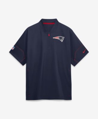 Nike Мужская темно-синяя куртка тренера New England Patriots Sideline Short Sleeve Quarter-Zip