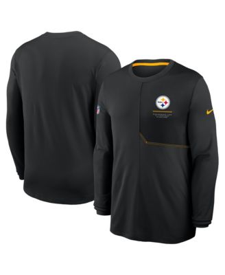 Мужская футболка Nike Black Pittsburgh Steelers Sideline Coaches UV Dri-FIT Long Sleeve