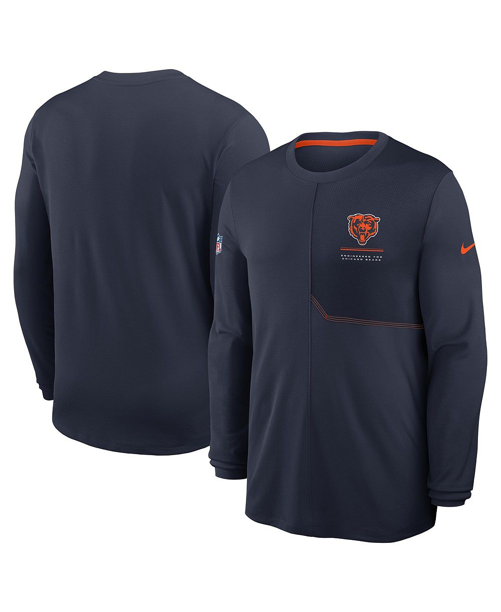 Nike Men's Navy Chicago Bears Sideline Coaches UV Dri-FIT Long Sleeve T-Shirt