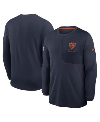Мужская футболка Nike Navy Chicago Bears Sideline Coaches UV Dri-FIT с длинным рукавом