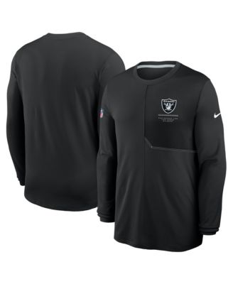 Мужская футболка Nike Black Las Vegas Raiders Sideline Coaches UV Dri-FIT с длинным рукавом