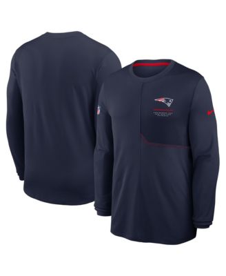 Мужская футболка Nike Navy New England Patriots Sideline Coaches UV Dri-FIT Long Sleeve
