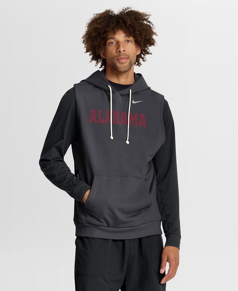 Nike Men's Anthracite Alabama Crimson Tide 2026 Sideline Sleeveless Dri-FIT Hoodie
