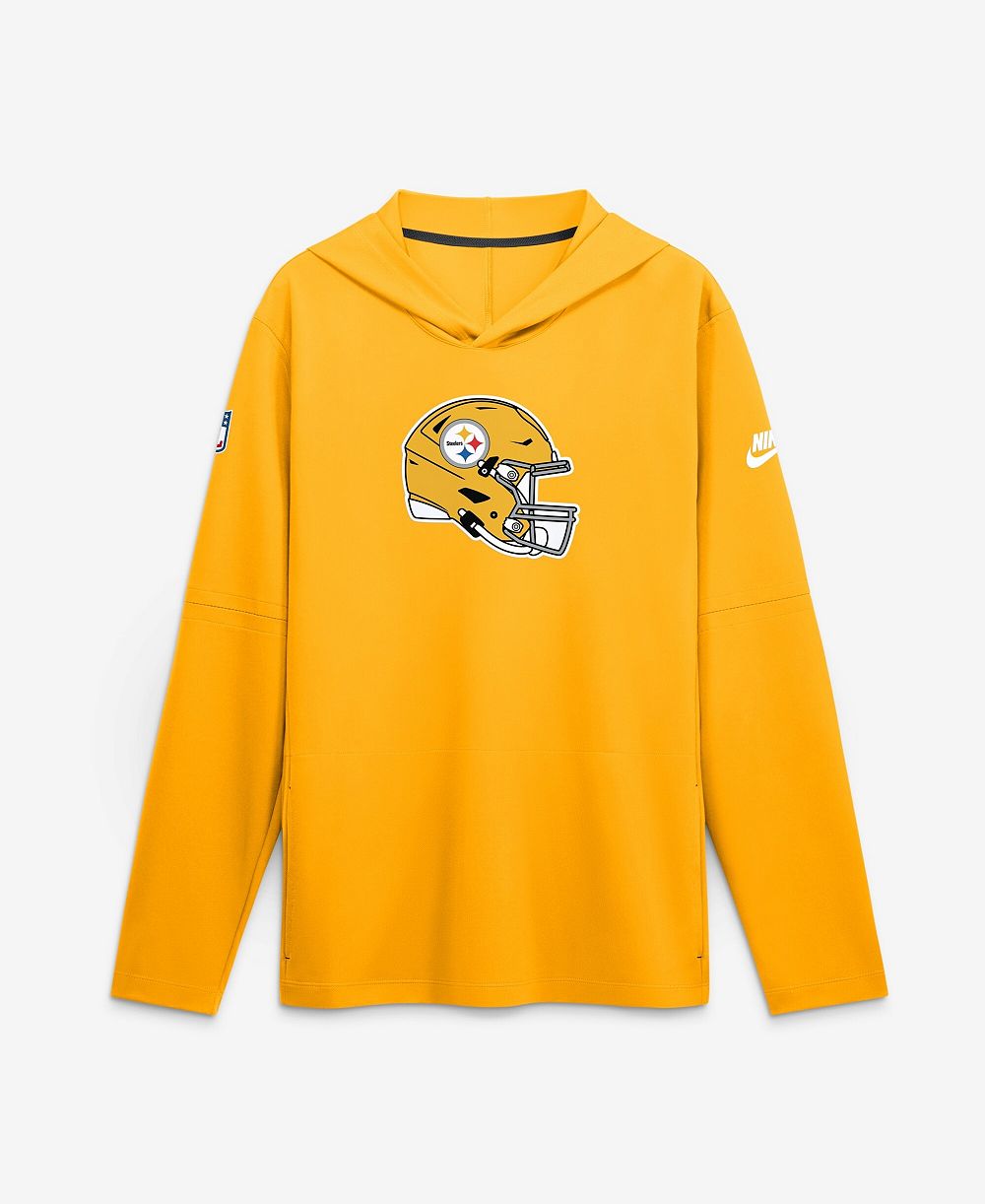 Мужская толстовка Nike Gold Pittsburgh Steelers Sideline Dri-FIT Long Sleeve