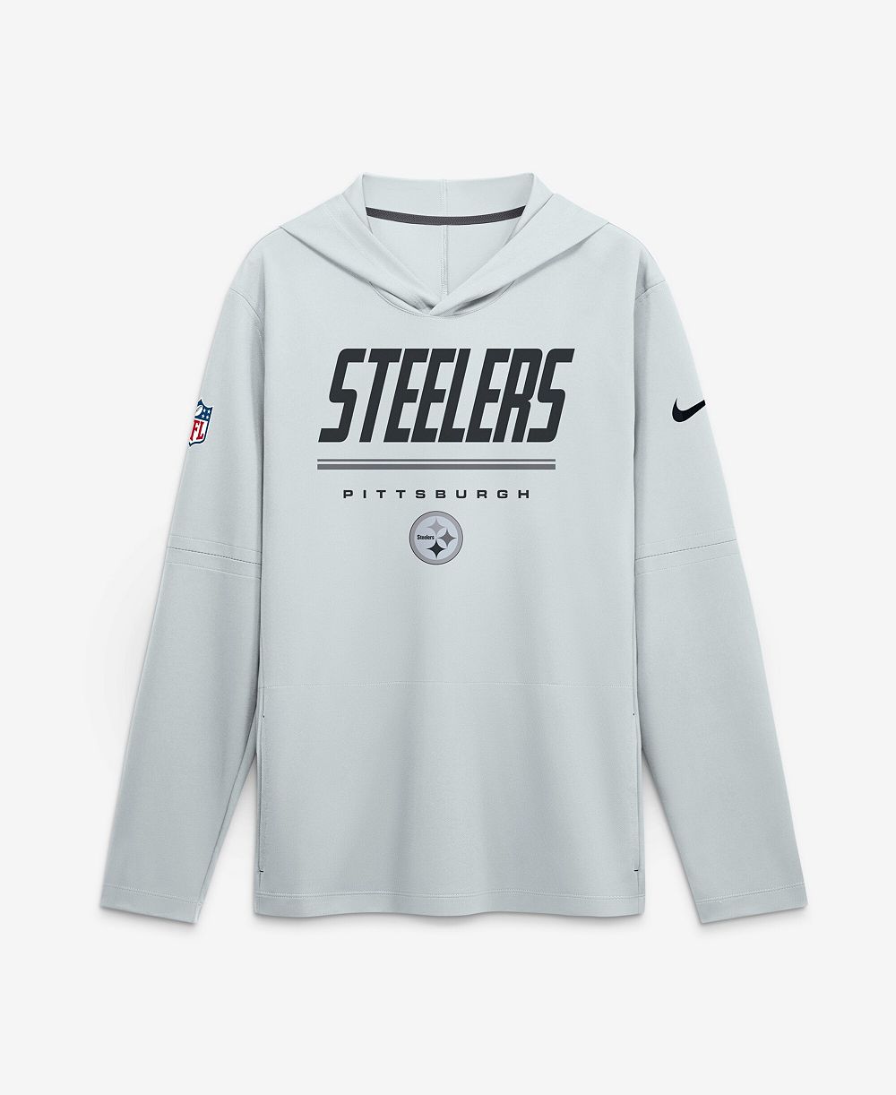 Мужское худи Nike Platinum Pittsburgh Steelers Sideline Lightweight Long Sleeve Dri-FIT