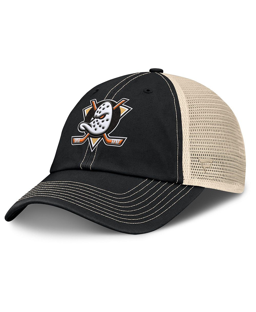 Fanatics Мужская регулируемая кепка Anaheim Ducks Rival Trucker Black/Natural