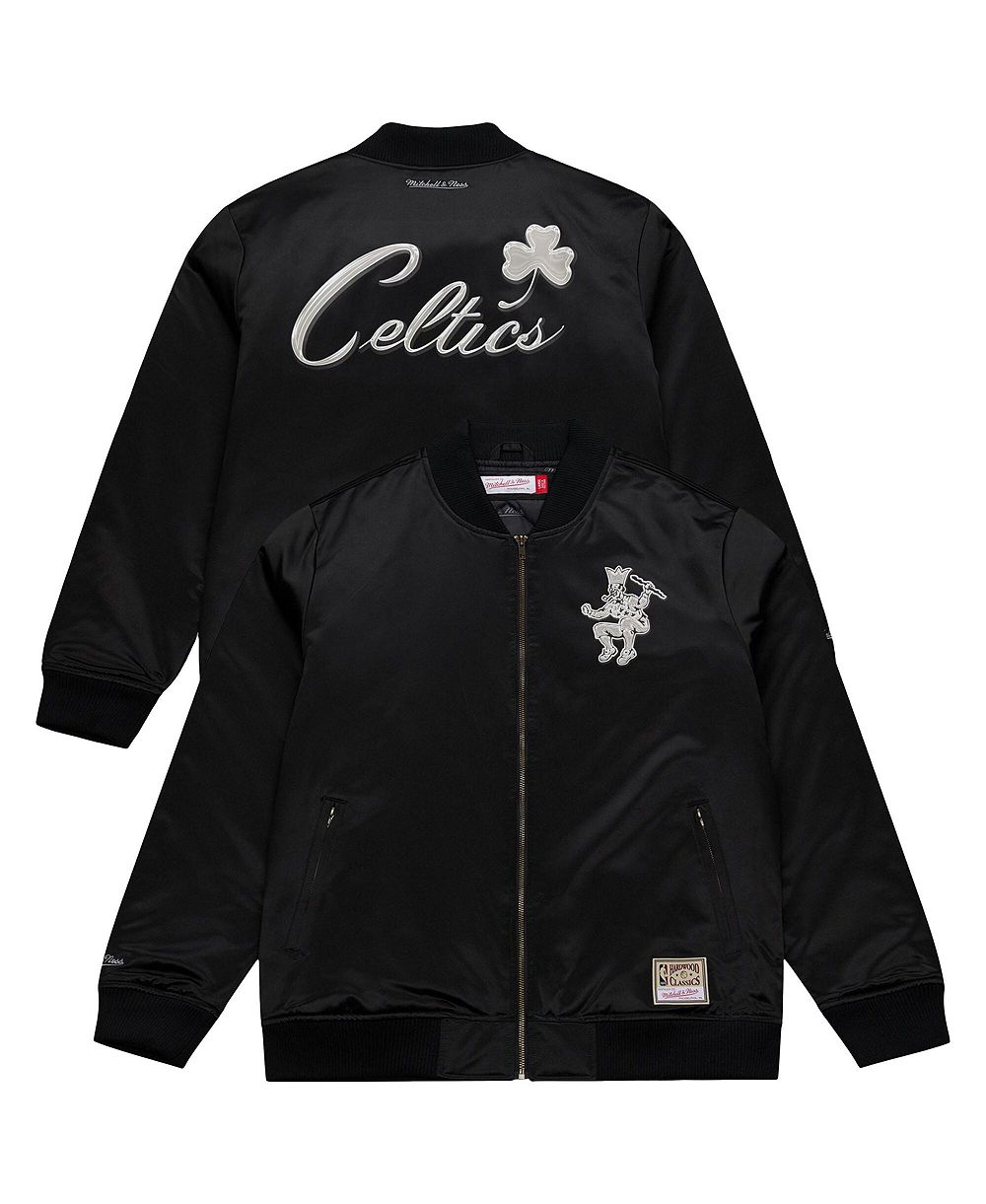 Mitchell & Ness Мужской бомбер Boston Celtics Chrome Satin Full-Zip куртка