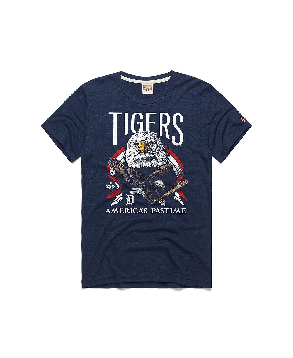 Мужская футболка Homage Detroit Tigers Navy Tri-Blend