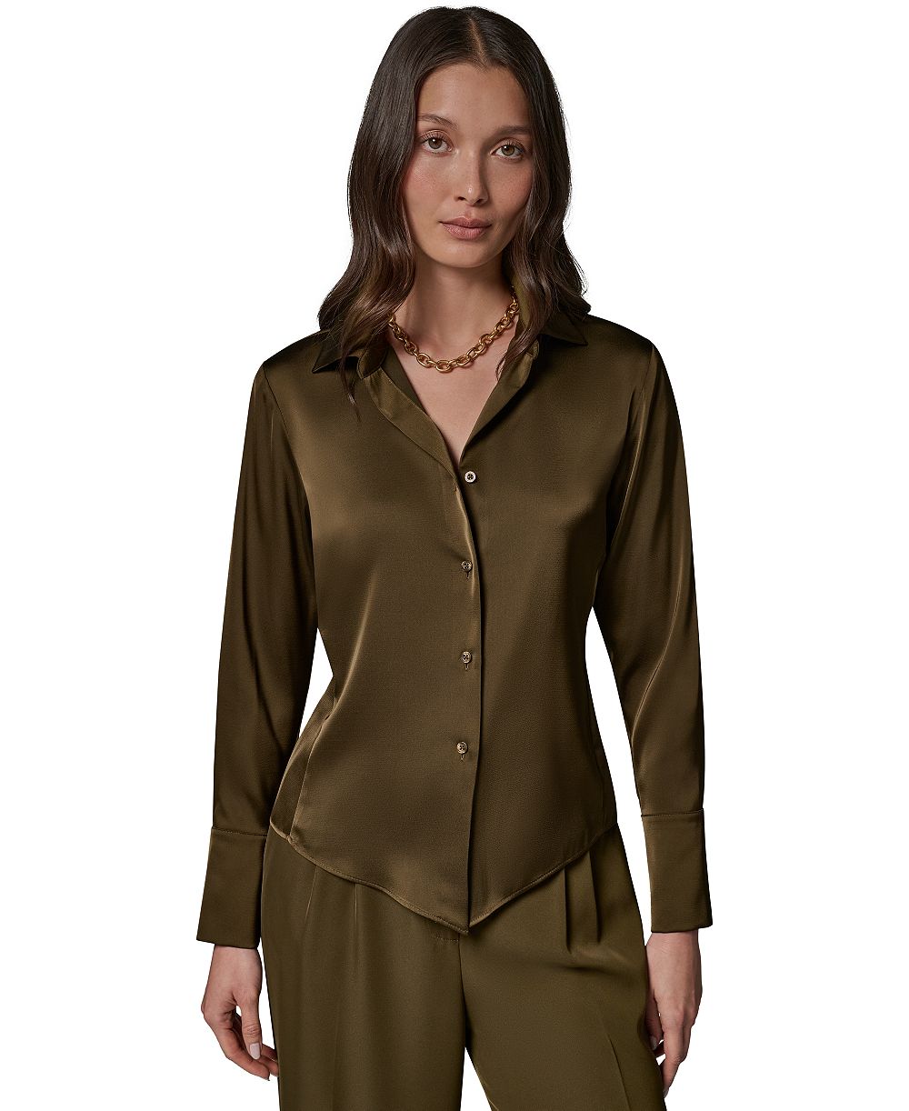 Donna Karan New York Petite Блузка с воротником на пуговицах