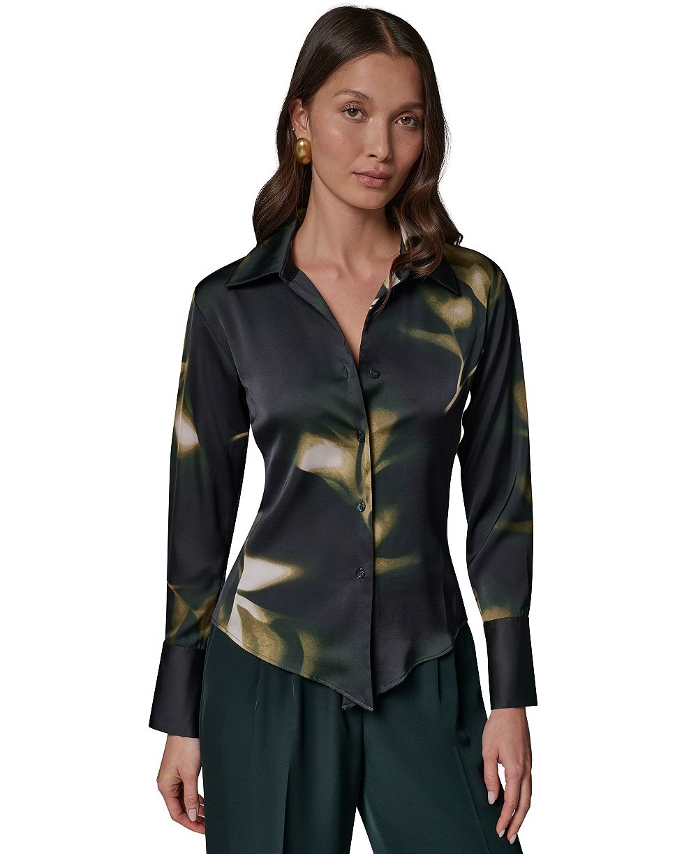Donna Karan New York Блузка Petite с воротником и пуговицами
