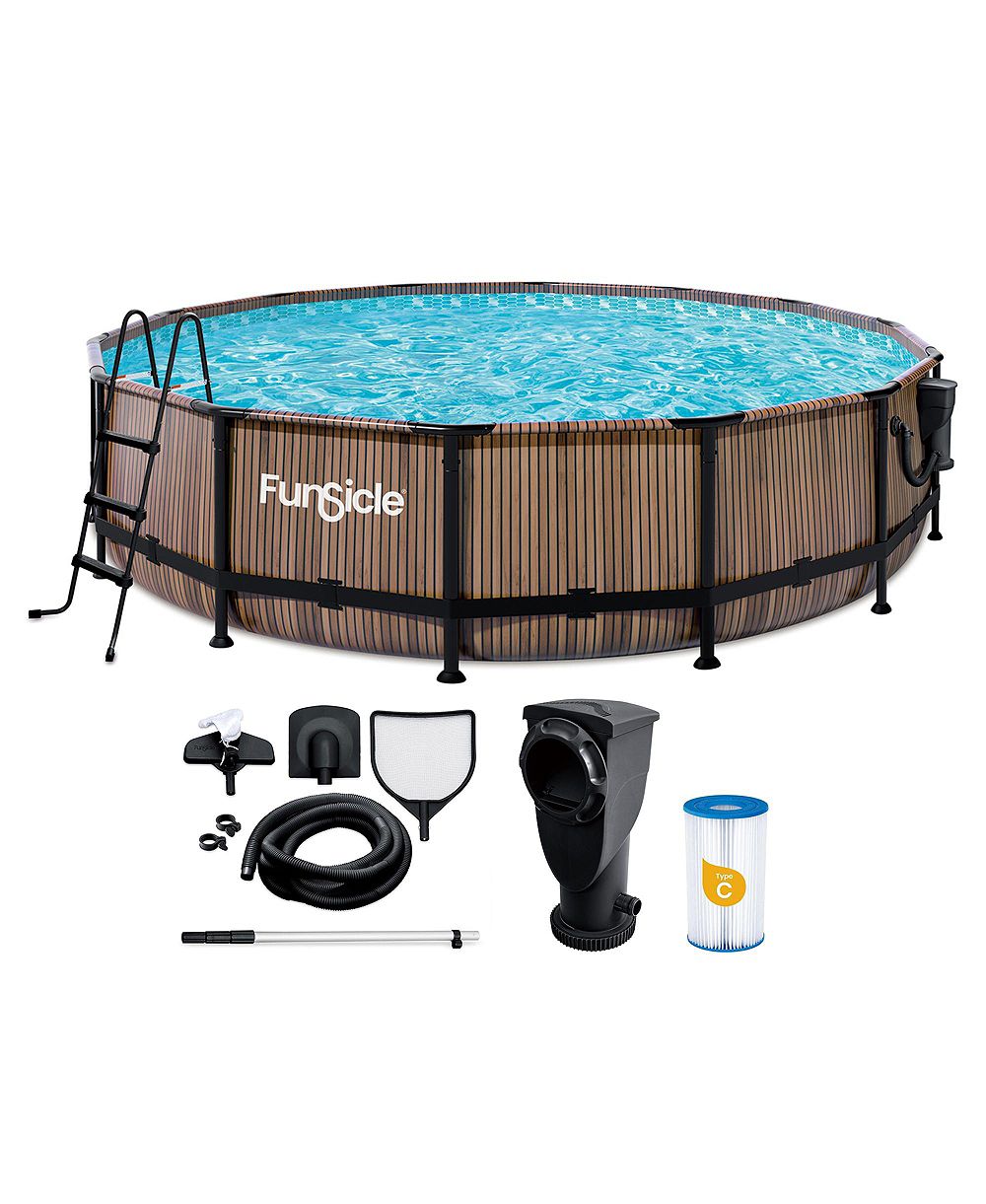 Funsicle круглый уличный бассейн Oasis 14' x 42", Natural Teak