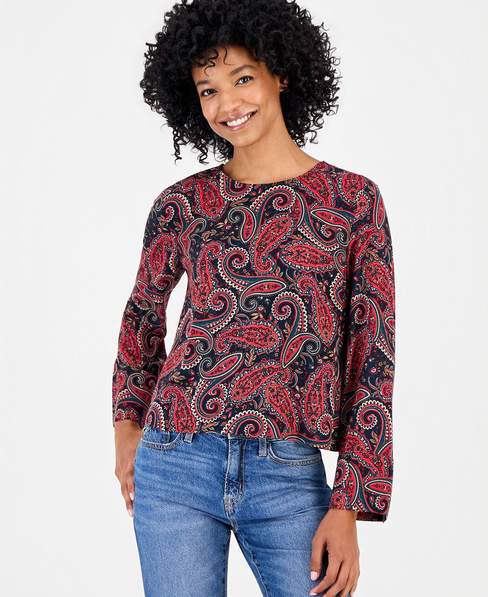 Женская блуза Nautica с paisley и отворотными манжетами