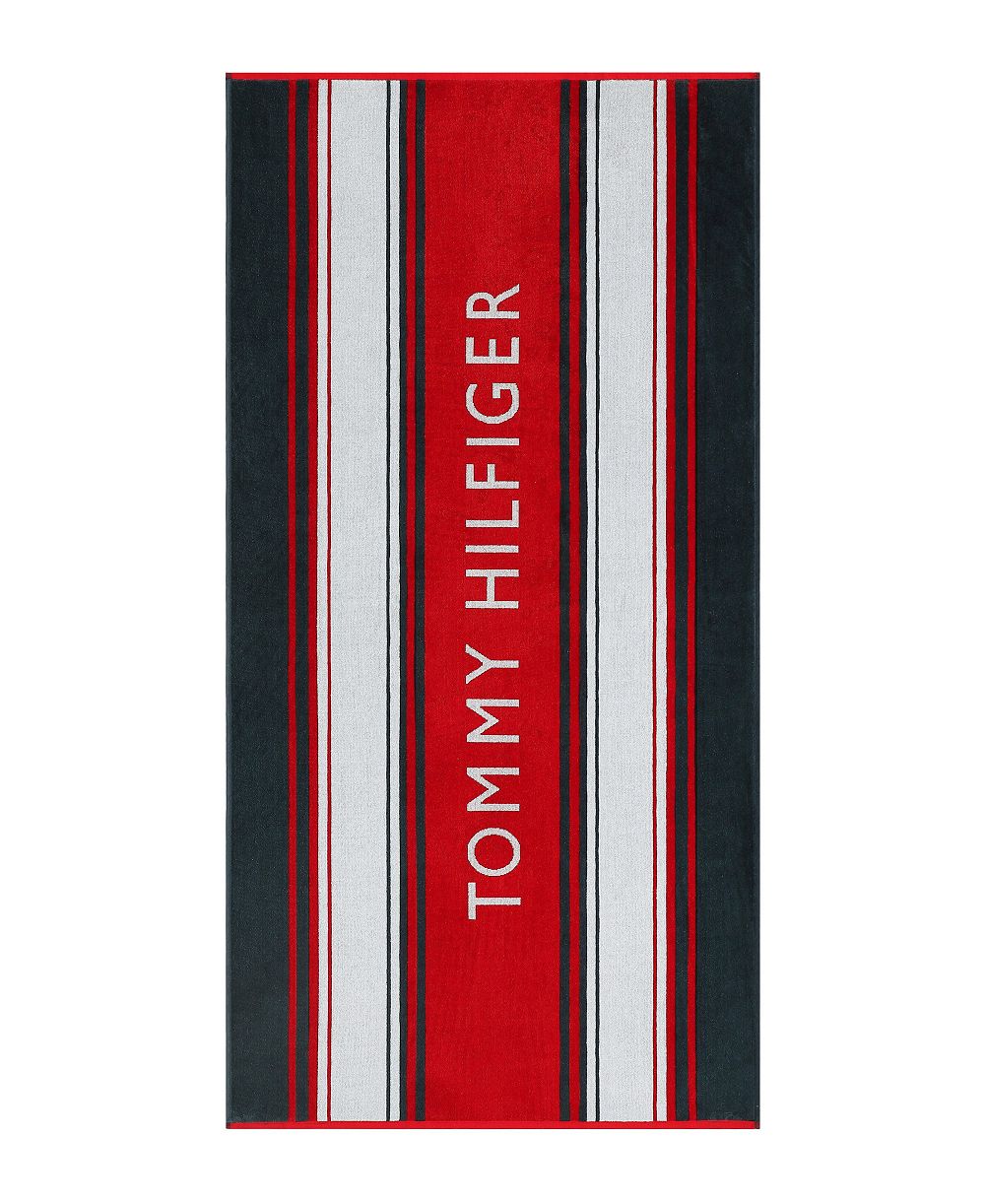 Tommy Hilfiger Hampton Stripe Cotton Beach Towel, 68" x 36"